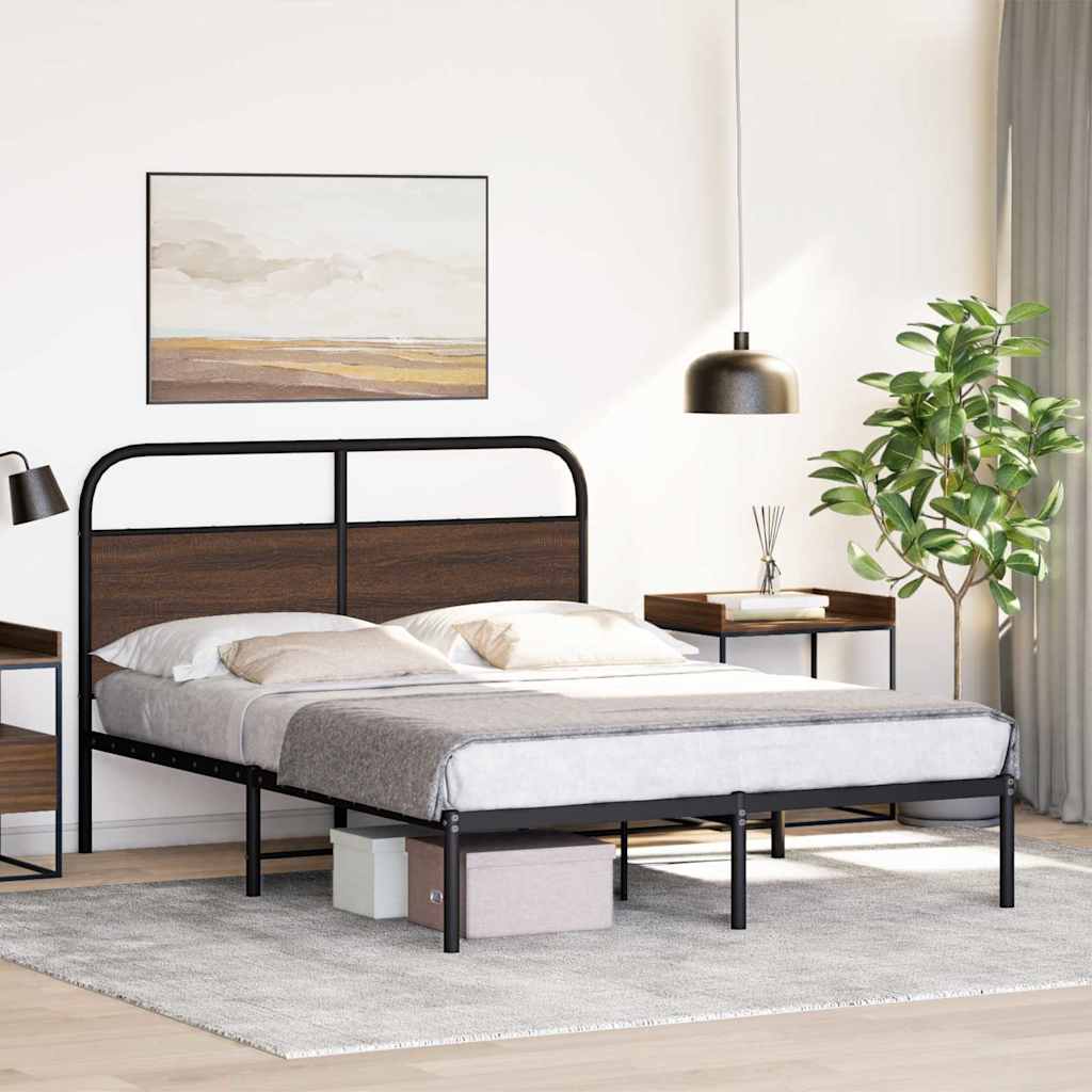 Bedframe zonder matras bewerkt hout bruin eikenkleur 120x190 cm