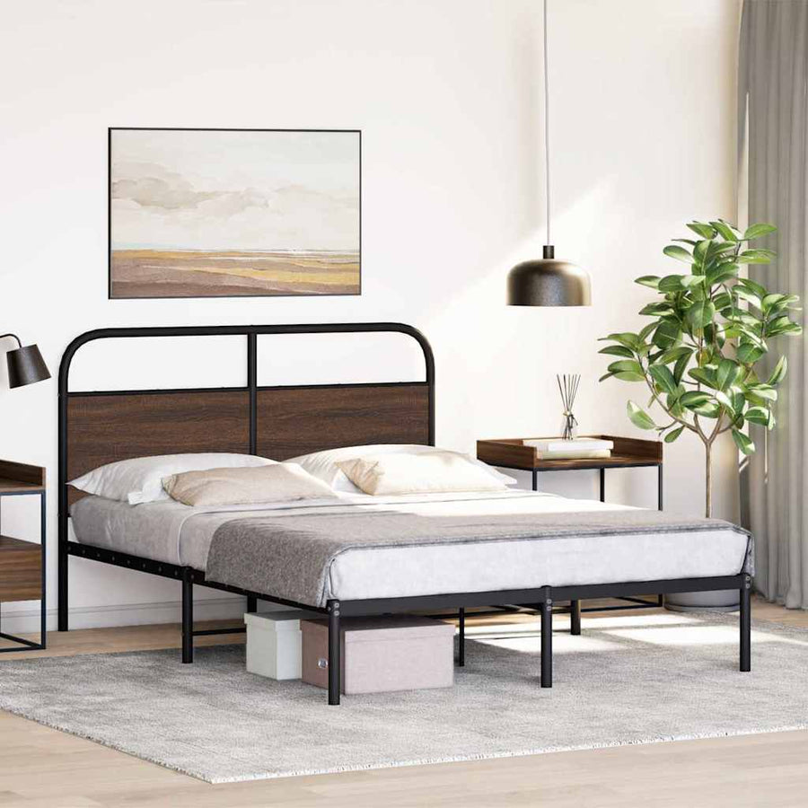 Bedframe zonder matras bewerkt hout bruin eikenkleur 120x190 cm