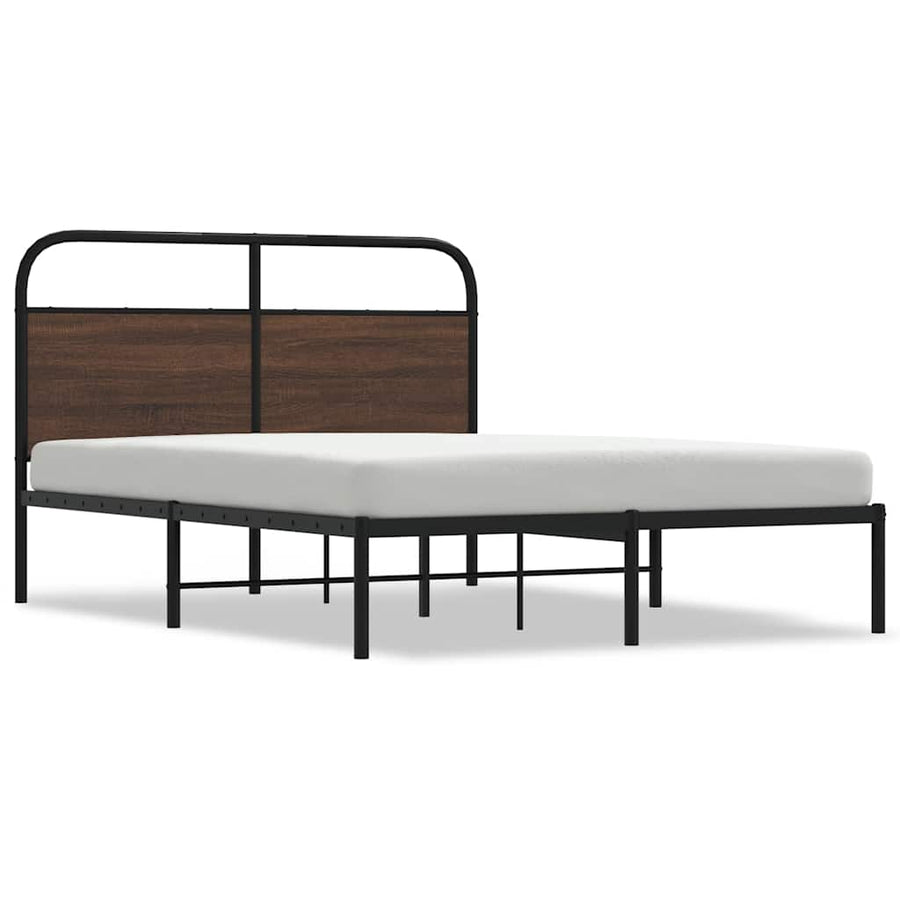 Bedframe zonder matras bewerkt hout bruin eikenkleur 135x190 cm