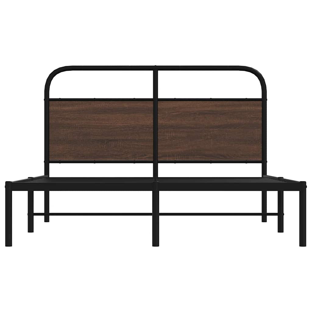 Bedframe zonder matras bewerkt hout bruin eikenkleur 135x190 cm