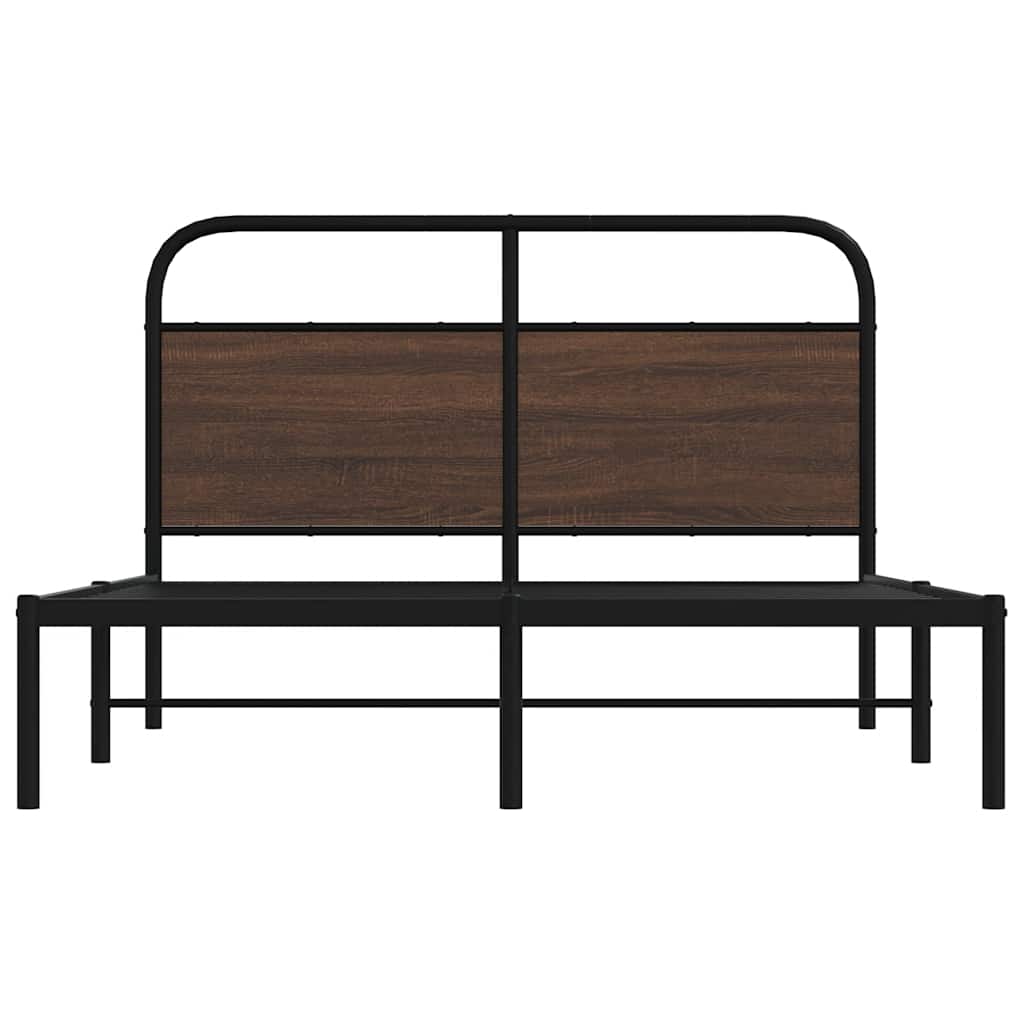 Bedframe zonder matras bewerkt hout bruin eikenkleur 140x190 cm