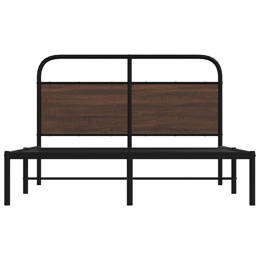 Bedframe zonder matras bewerkt hout bruin eikenkleur 140x200 cm