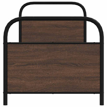 Bedframe zonder matras bewerkt hout bruin eikenkleur 75x190 cm