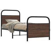 Bedframe 75x190 cm bruin eikenkleur bewerkt hout