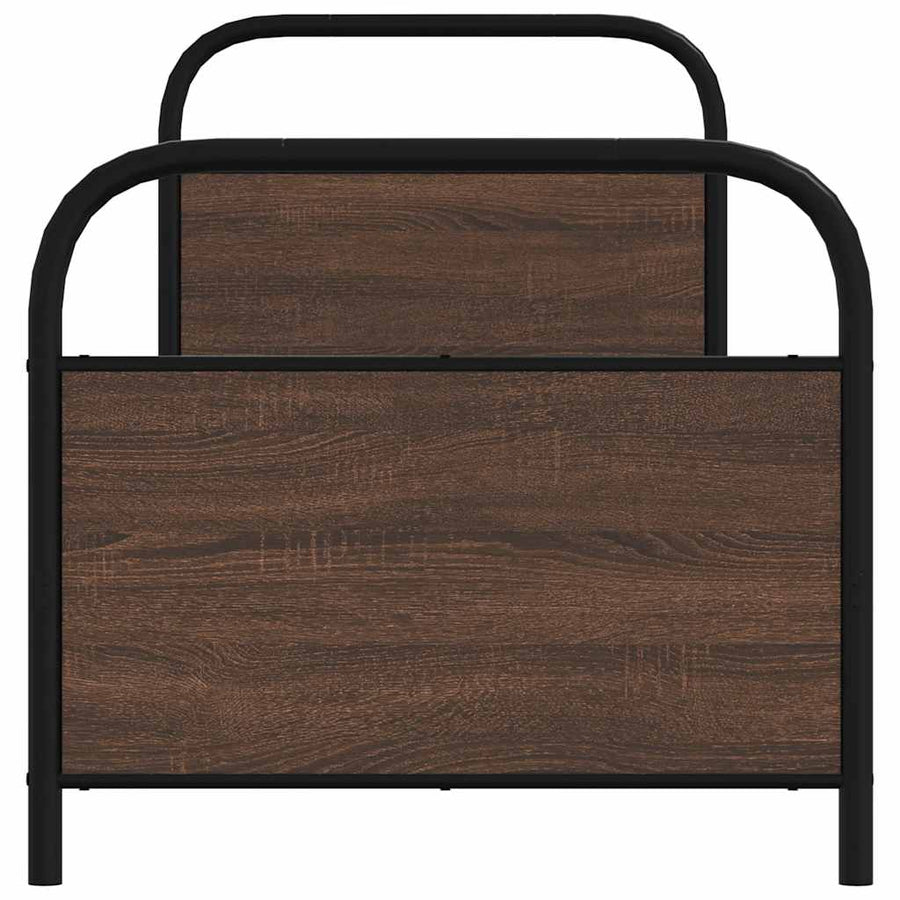 Bedframe zonder matras bewerkt hout bruin eikenkleur 80x200 cm