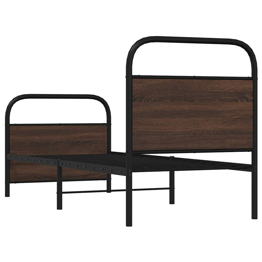 Bedframe zonder matras bewerkt hout bruin eikenkleur 80x200 cm