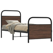 Bedframe 80x200 cm bewerkt hout bruin eikenkleur