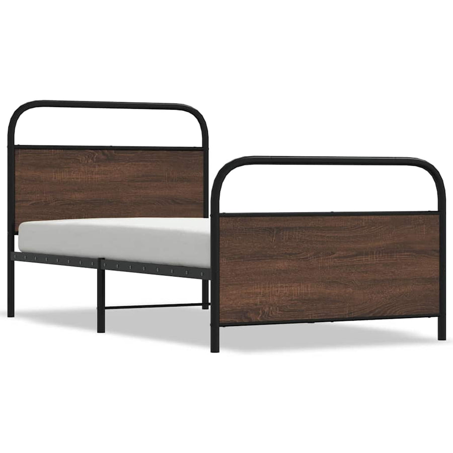 Bedframe zonder matras bewerkt hout bruin eikenkleur 90x200 cm