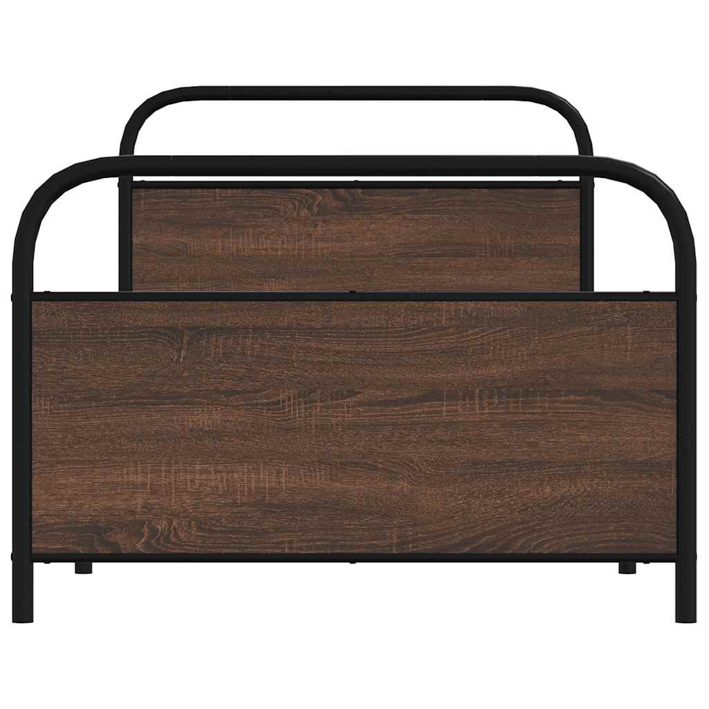 Bedframe zonder matras bewerkt hout bruin eikenkleur 90x200 cm