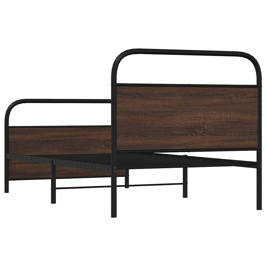 Bedframe zonder matras bewerkt hout bruin eikenkleur 90x200 cm