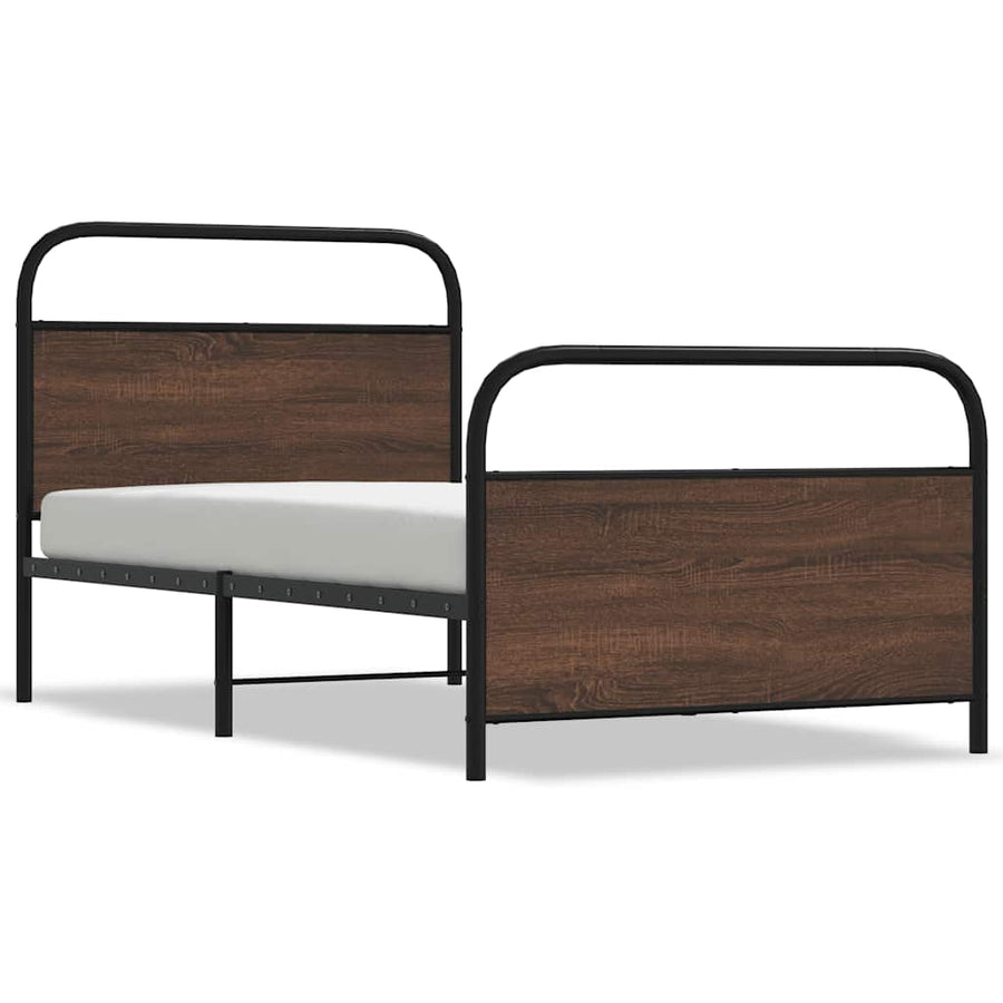 Bedframe zonder matras bewerkt hout bruin eikenkleur 100x190 cm