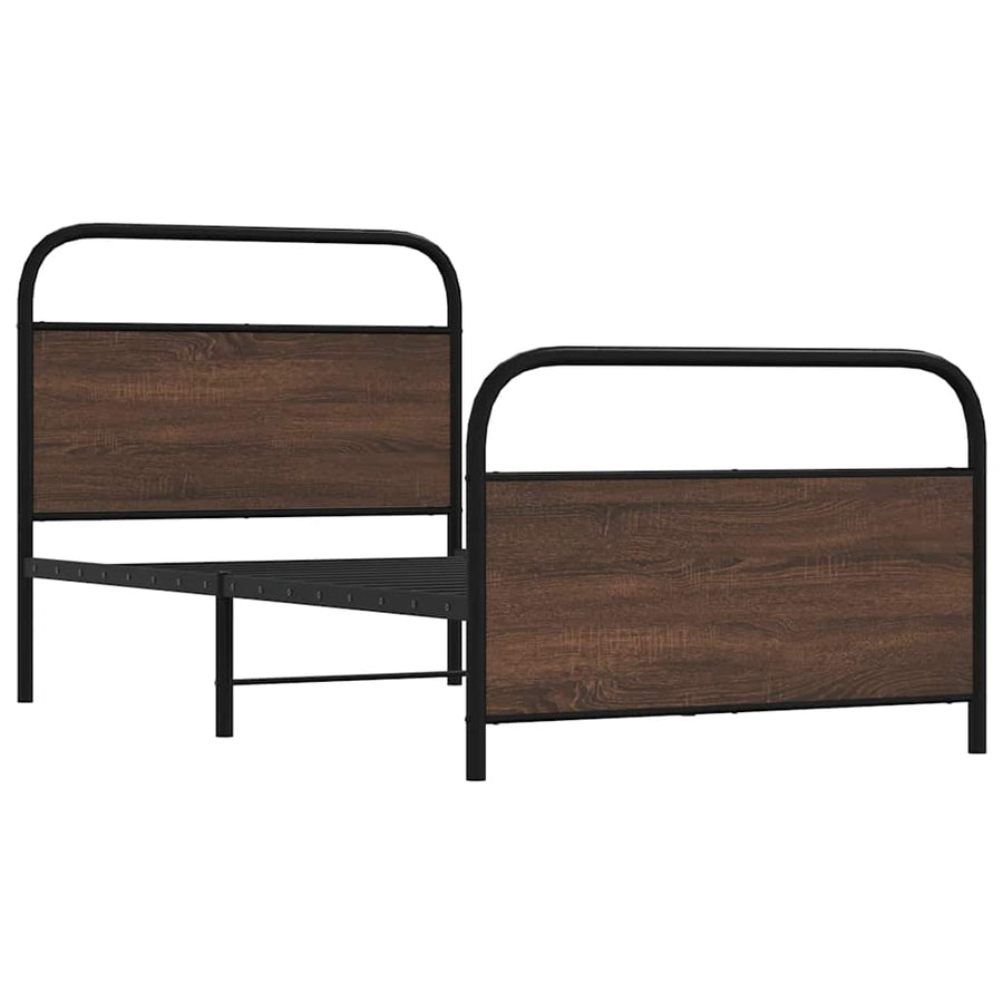 Bedframe zonder matras bewerkt hout bruin eikenkleur 100x190 cm