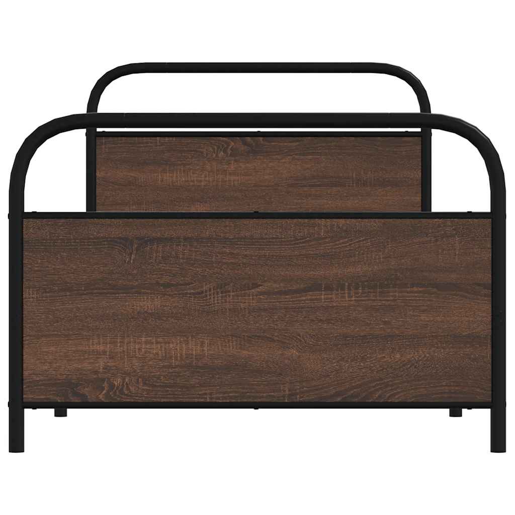 Bedframe zonder matras bewerkt hout bruin eikenkleur 100x190 cm