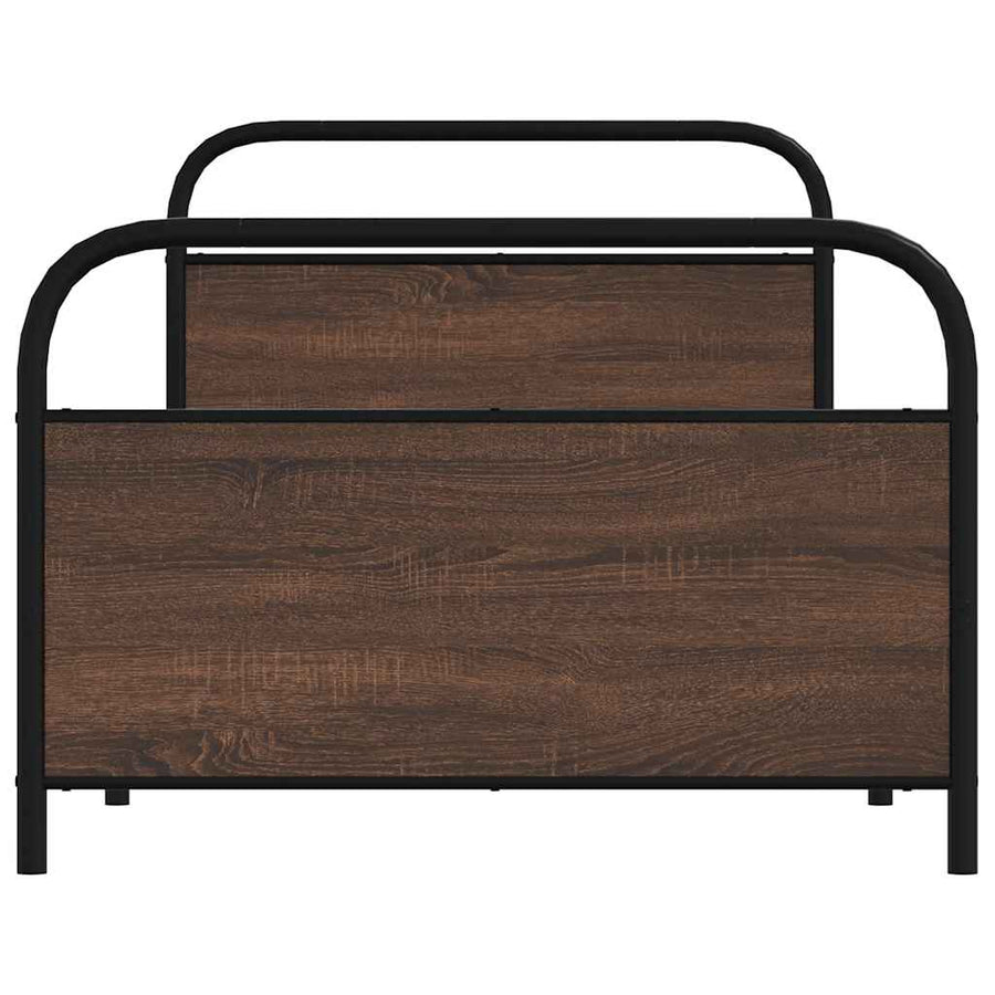 Bedframe zonder matras bewerkt hout bruin eikenkleur 100x190 cm