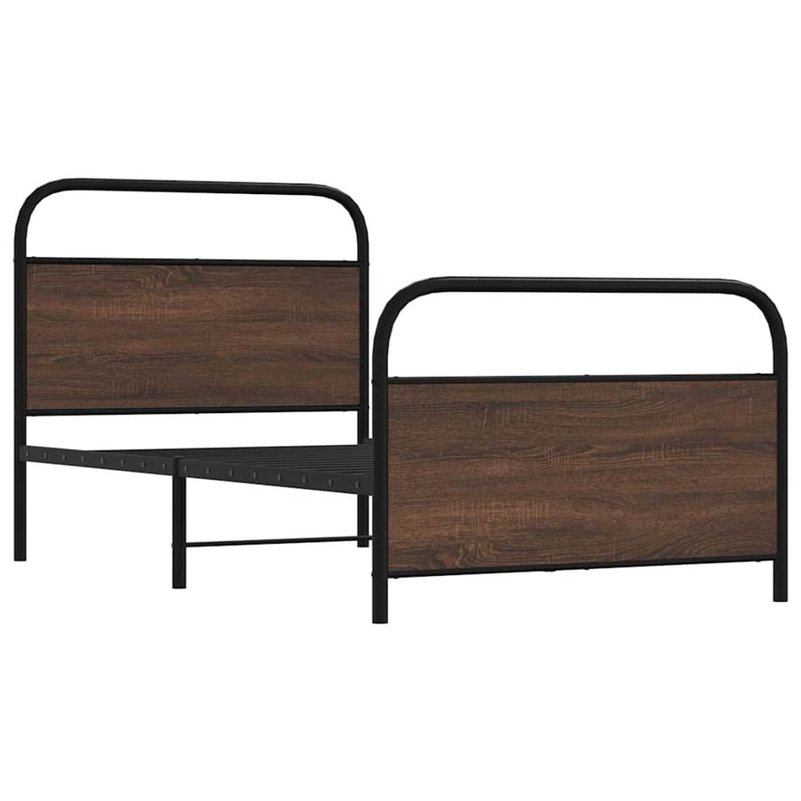 Bedframe zonder matras bewerkt hout bruin eikenkleur 100x200 cm