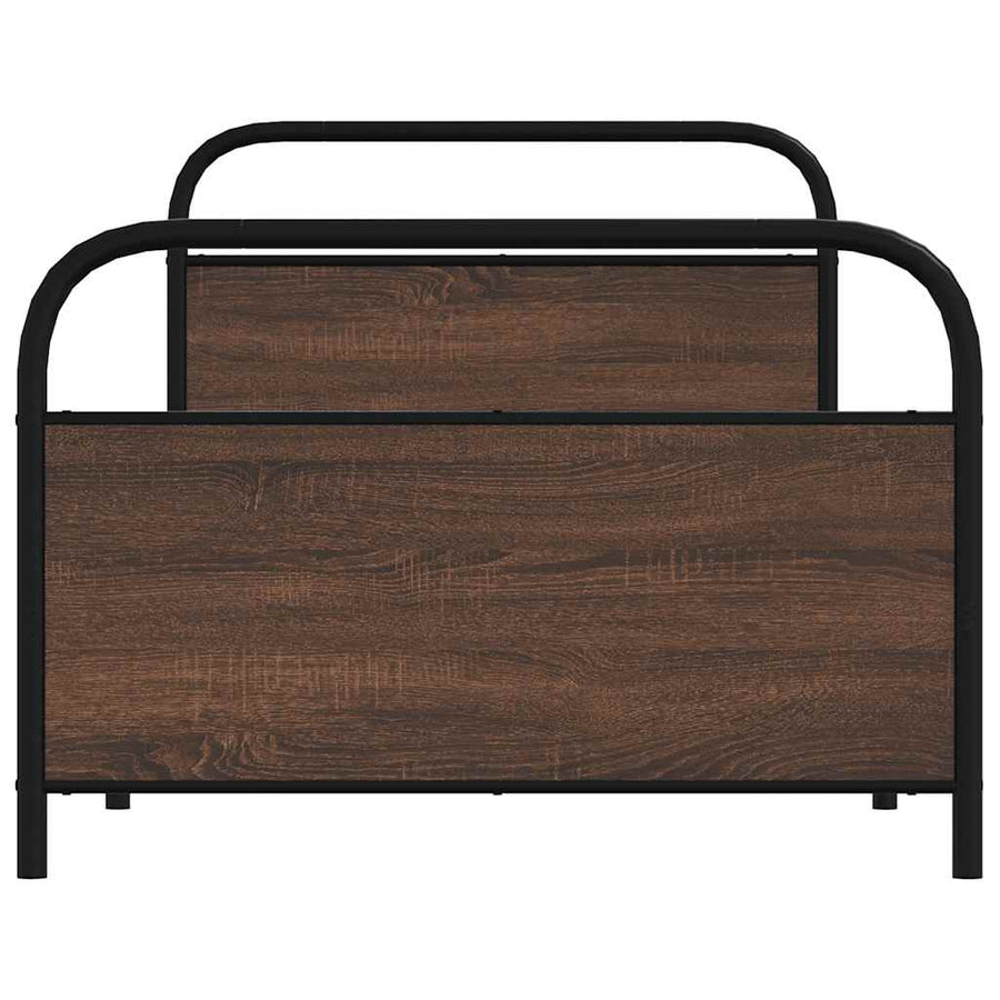 Bedframe zonder matras bewerkt hout bruin eikenkleur 100x200 cm