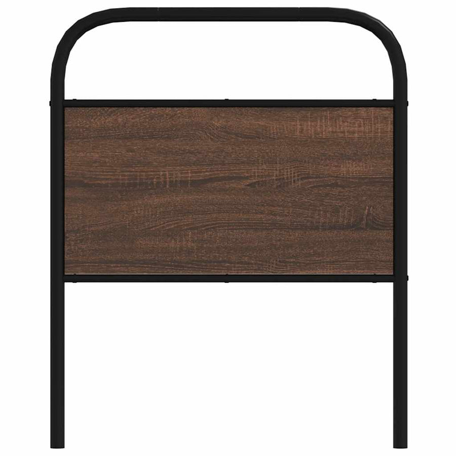 Hoofdbord 75 cm bewerkt hout en staal bruin eikenkleurig