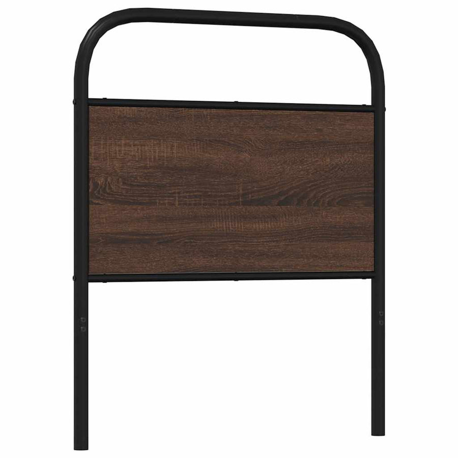 Hoofdbord 75 cm bewerkt hout en staal bruin eikenkleurig
