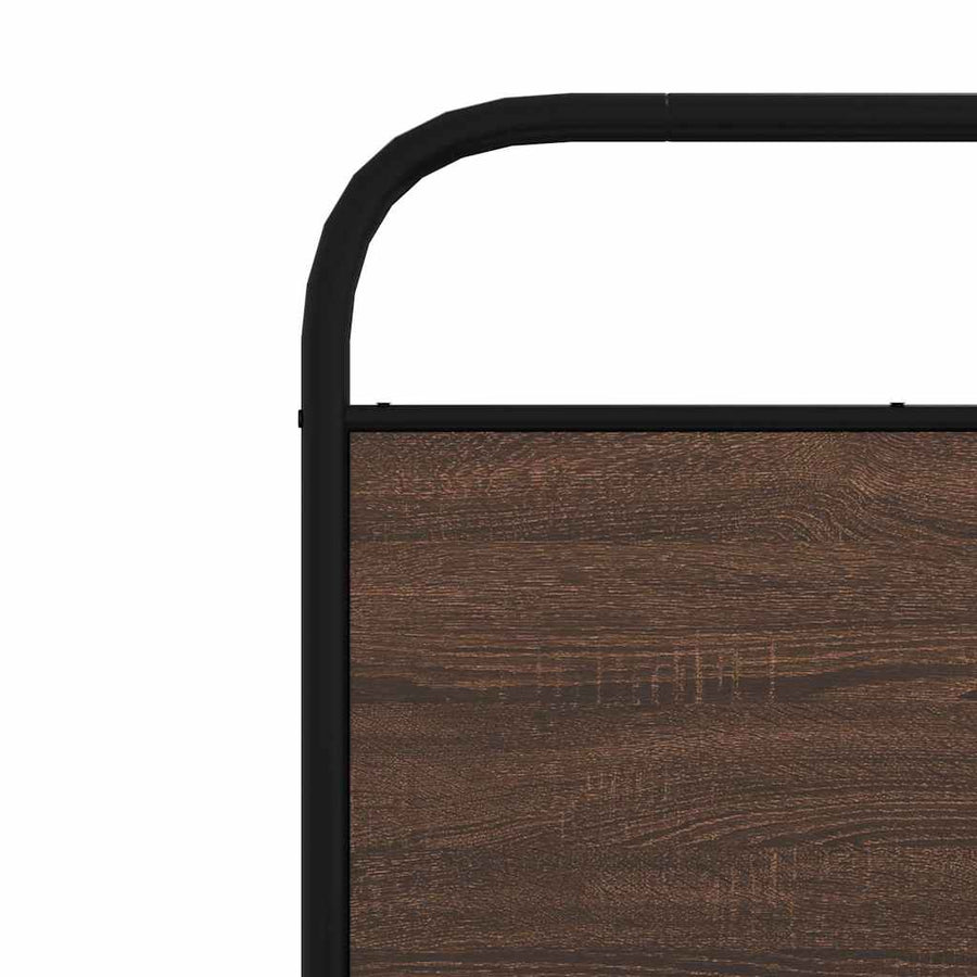 Hoofdbord 75 cm bewerkt hout en staal bruin eikenkleurig