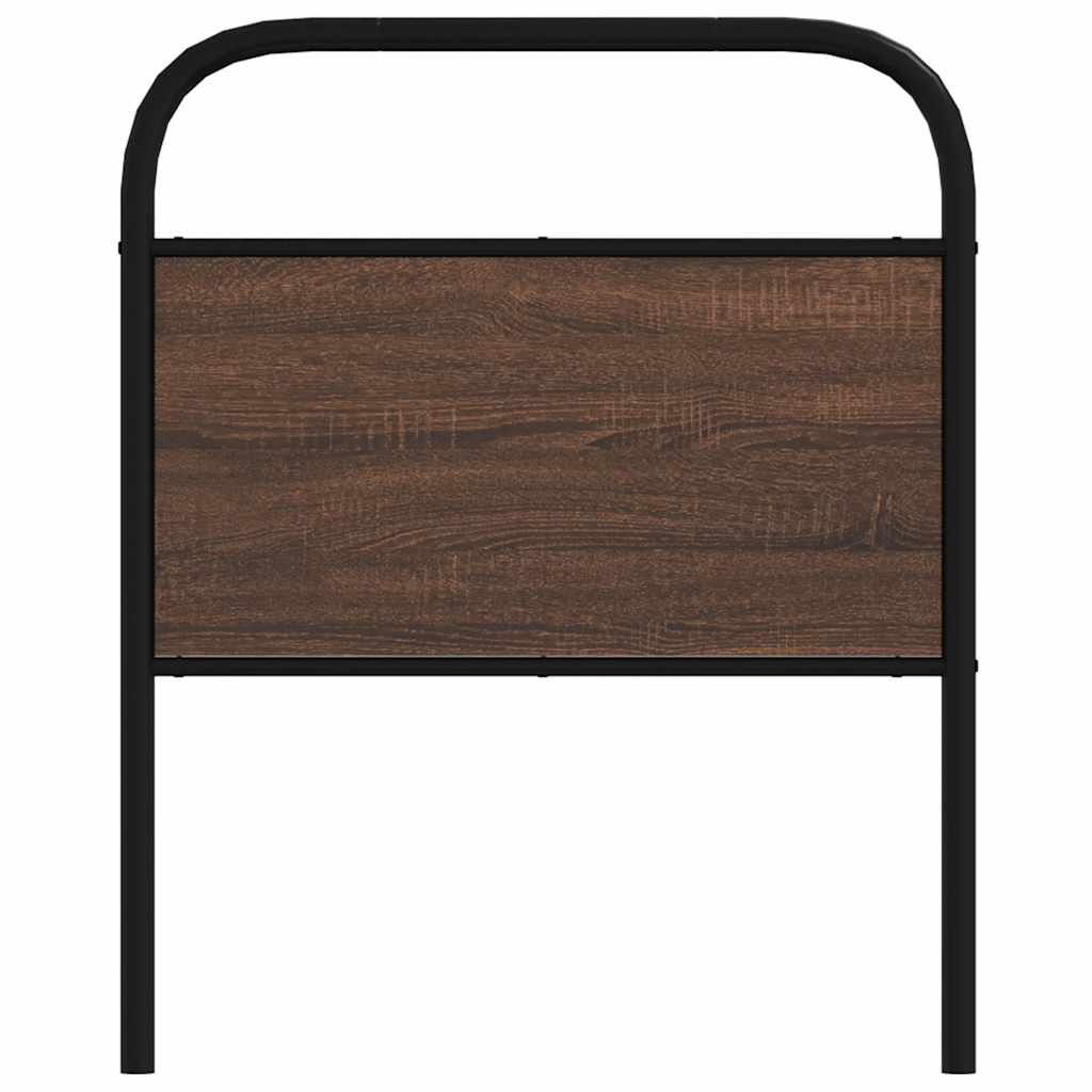 Hoofdbord 80 cm bewerkt hout en staal bruin eikenkleurig