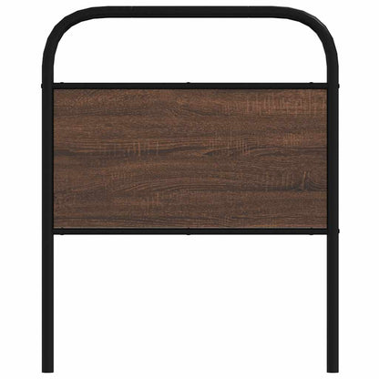 Hoofdbord 80 cm bewerkt hout en staal bruin eikenkleurig