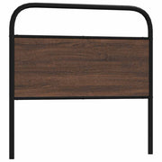 Hoofdbord 90 cm bewerkt hout staal bruin eiken