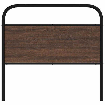 Hoofdbord 90 cm bewerkt hout en staal bruin eikenkleurig