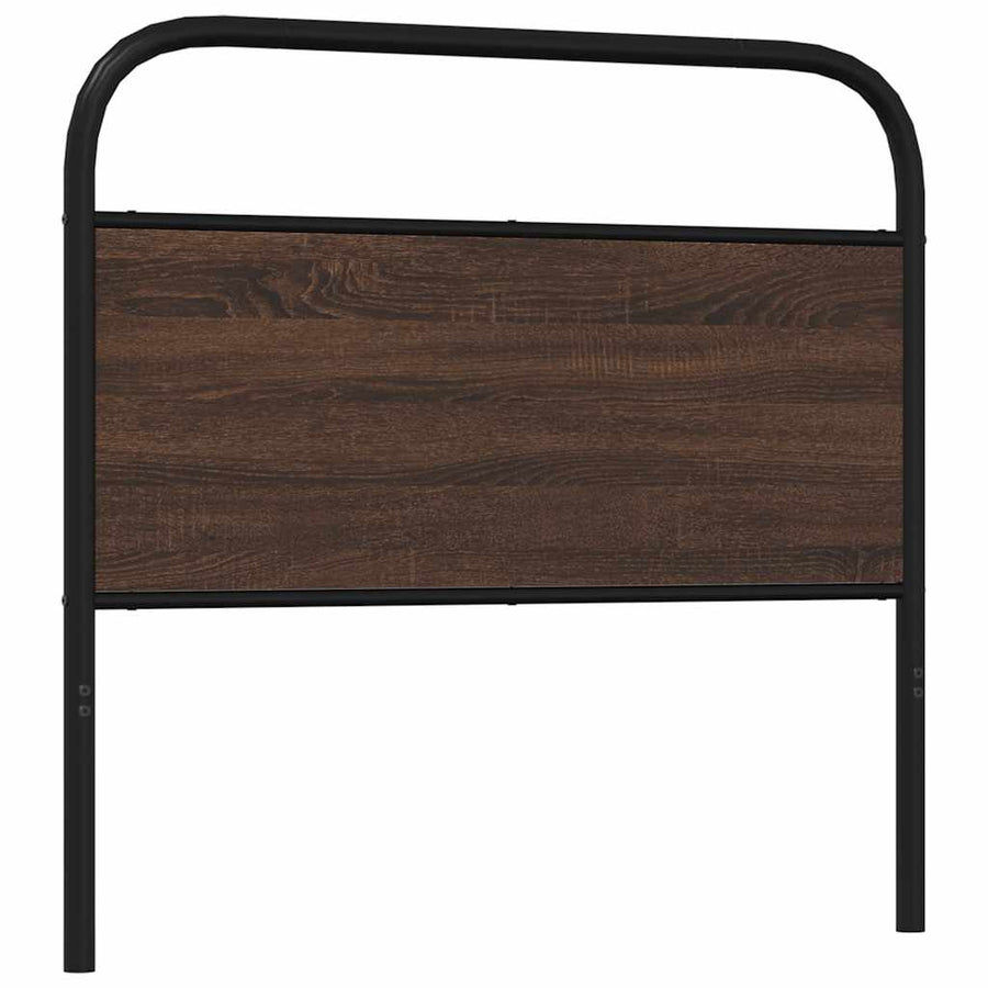 Hoofdbord 90 cm bewerkt hout en staal bruin eikenkleurig
