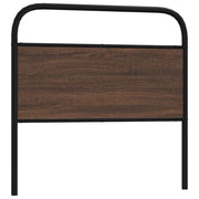 Hoofdbord 100 cm bewerkt hout staal bruin eiken
