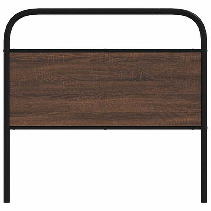 Hoofdbord 100 cm bewerkt hout en staal bruin eikenkleurig