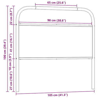 Hoofdbord 100 cm bewerkt hout en staal bruin eikenkleurig