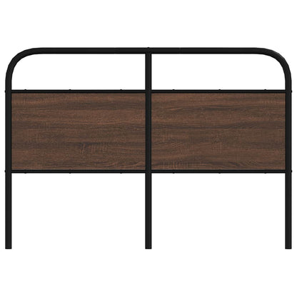 Hoofdbord 120 cm bewerkt hout en staal bruin eikenkleurig