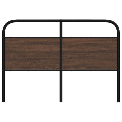 Hoofdbord 135 cm bewerkt hout en staal bruin eikenkleurig