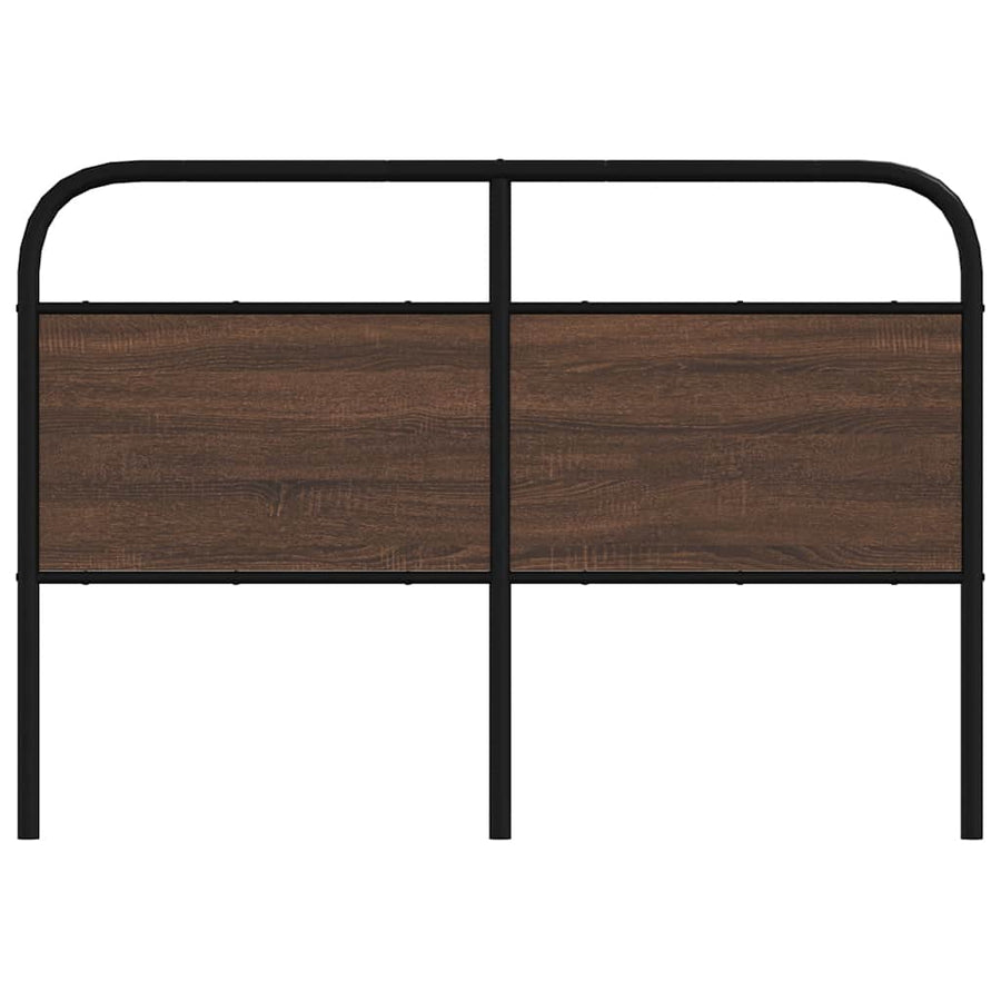 Hoofdbord 135 cm bewerkt hout en staal bruin eikenkleurig