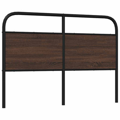 Hoofdbord 135 cm bewerkt hout en staal bruin eikenkleurig