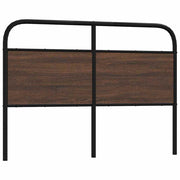 Hoofdbord 140 cm bewerkt hout staal bruin eikenkleurig
