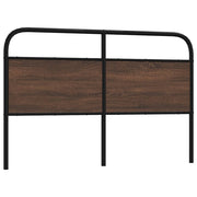 Hoofdbord 150 cm bewerkt hout staal bruin eiken