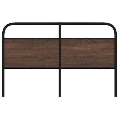 Hoofdbord 150 cm bewerkt hout en staal bruin eikenkleurig