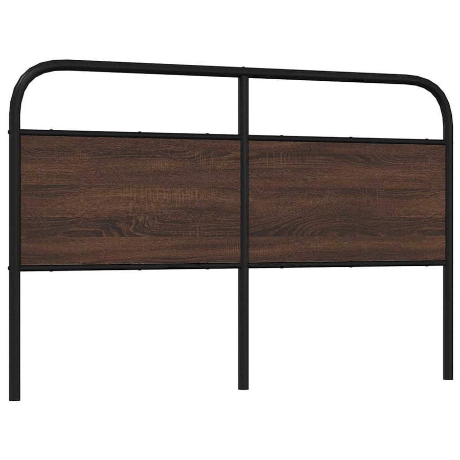 Hoofdbord 150 cm bewerkt hout en staal bruin eikenkleurig