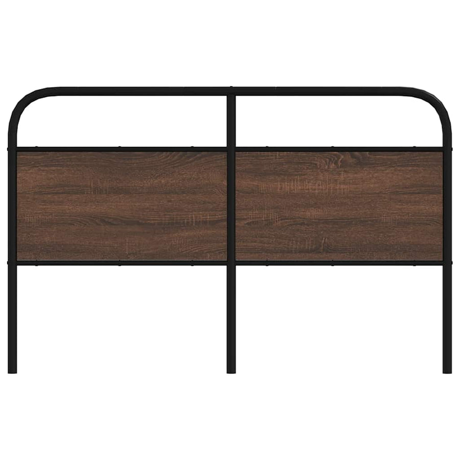 Hoofdbord 160 cm bewerkt hout en staal bruin eikenkleurig