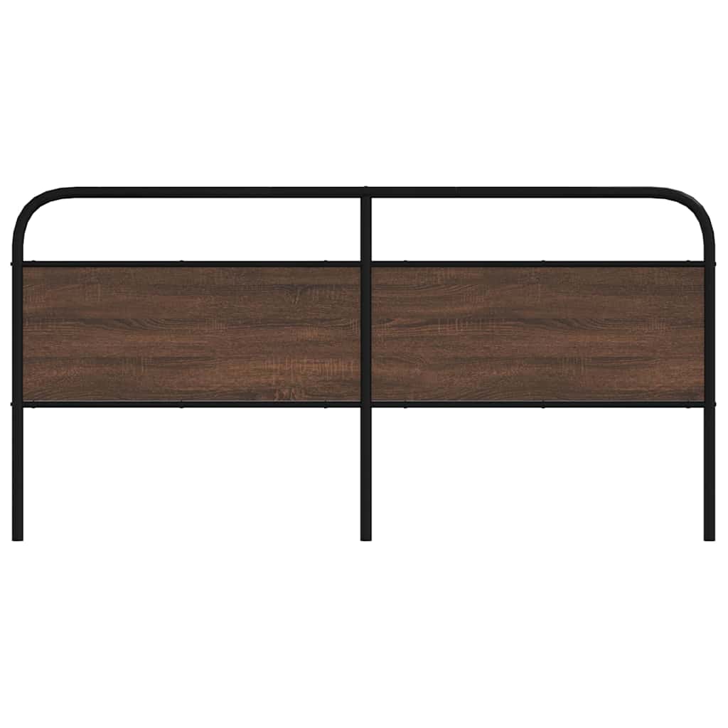 Hoofdbord 180 cm bewerkt hout en staal bruin eikenkleurig