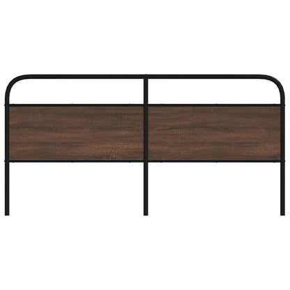 Hoofdbord 180 cm bewerkt hout en staal bruin eikenkleurig