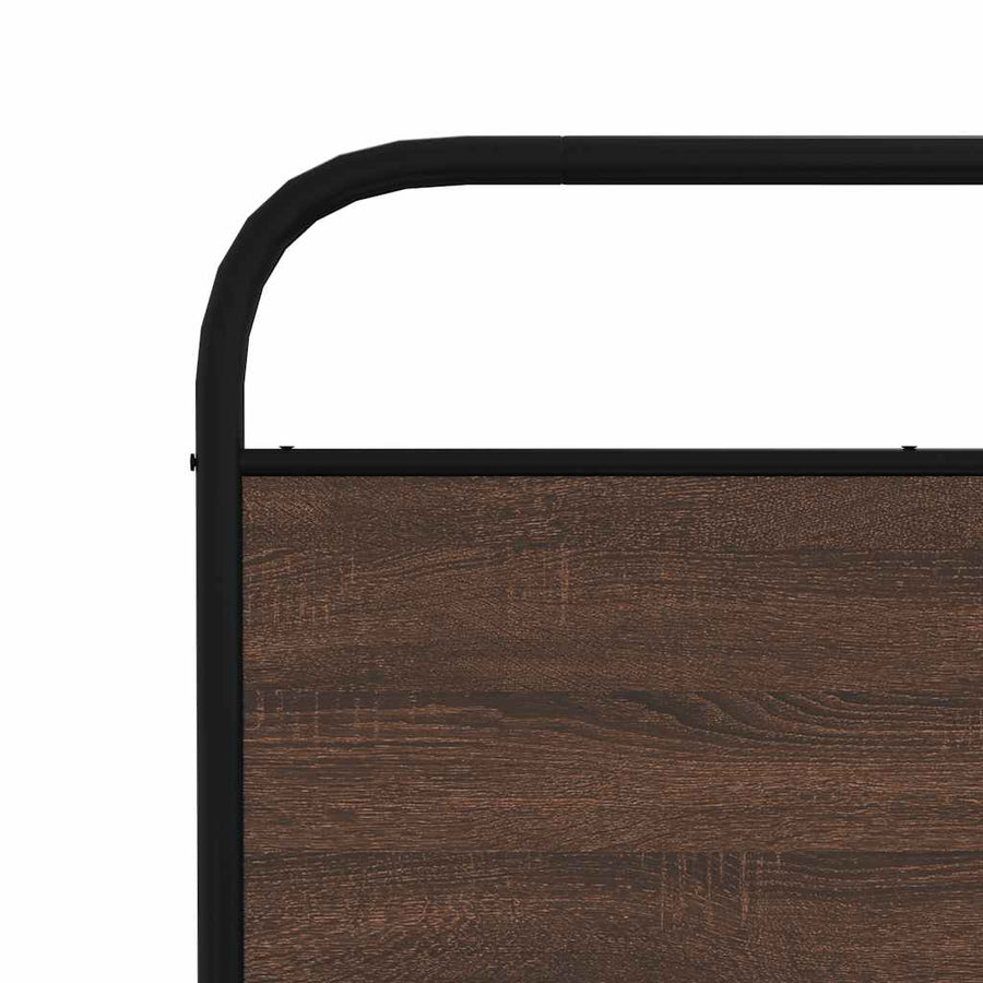 Hoofdbord 180 cm bewerkt hout en staal bruin eikenkleurig