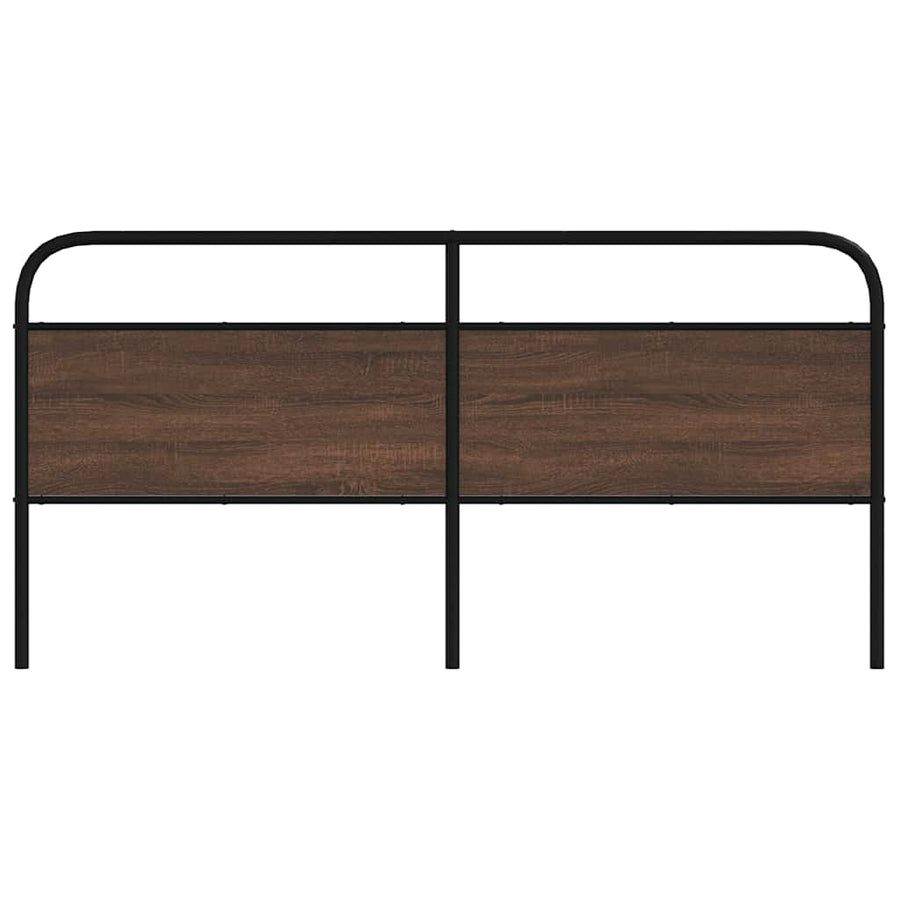 Hoofdbord 190 cm bewerkt hout en staal bruin eikenkleurig