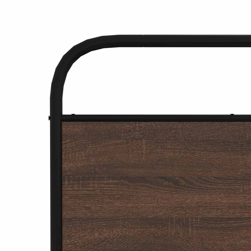 Hoofdbord 190 cm bewerkt hout en staal bruin eikenkleurig