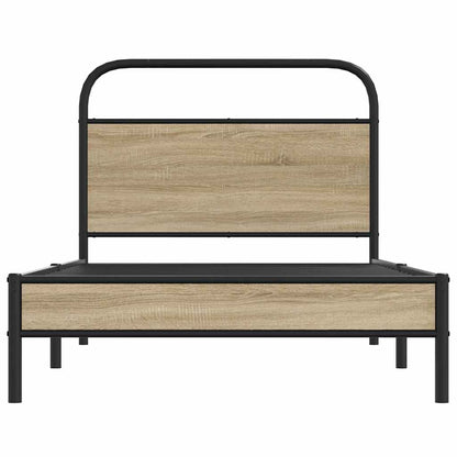 Bedframe zonder matras bewerkt hout gerookt eiken 90x200 cm