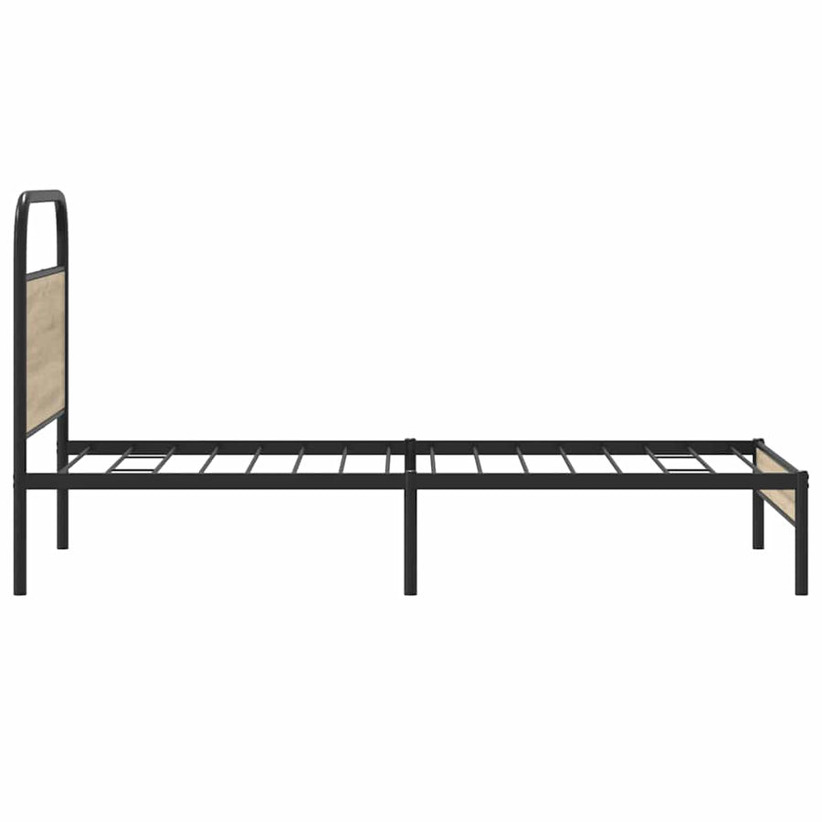 Bedframe zonder matras bewerkt hout gerookt eiken 100x190 cm