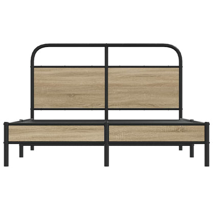 Bedframe zonder matras bewerkt hout gerookt eiken 120x190 cm