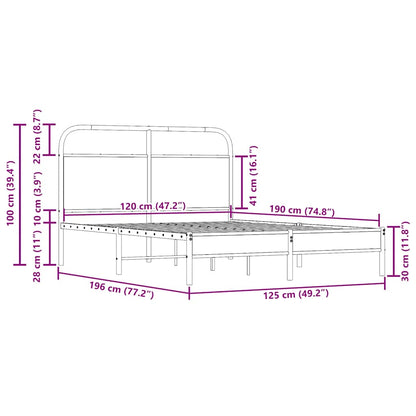 Bedframe zonder matras bewerkt hout gerookt eiken 120x190 cm
