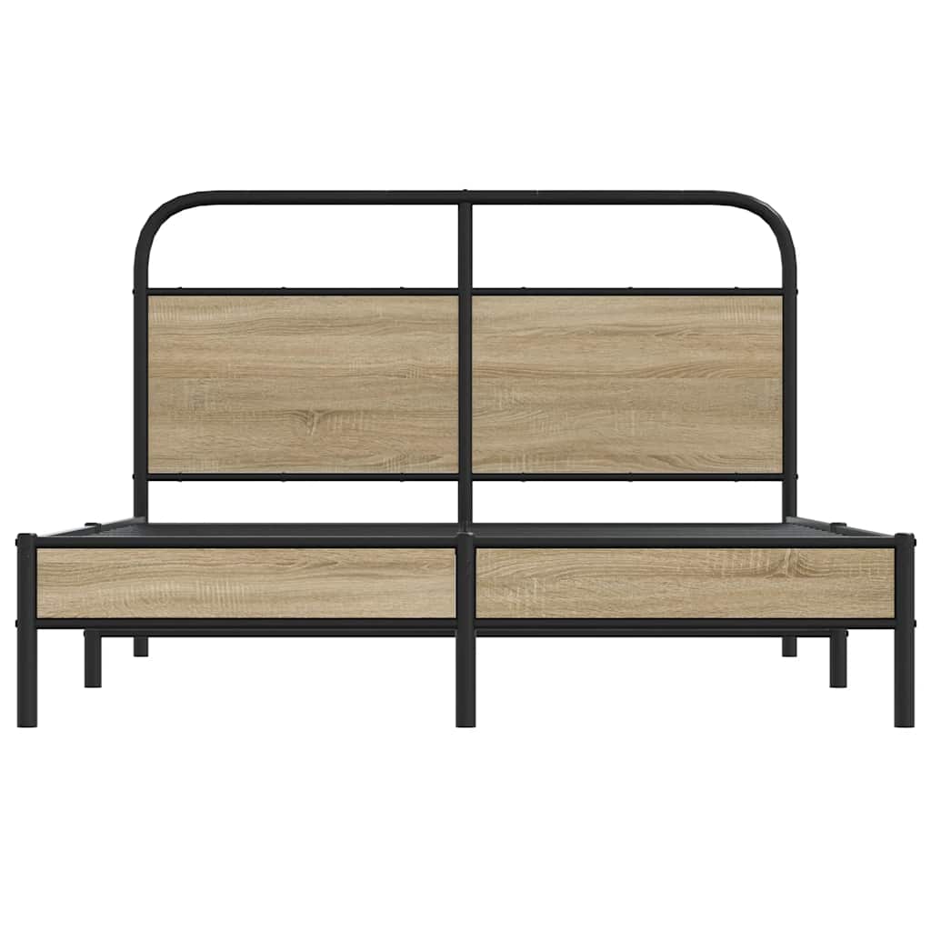 Bedframe zonder matras bewerkt hout gerookt eiken 140x190 cm